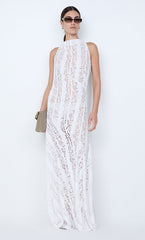 HENRIETTA HIGH NECK MAXI DRESS - WHITE