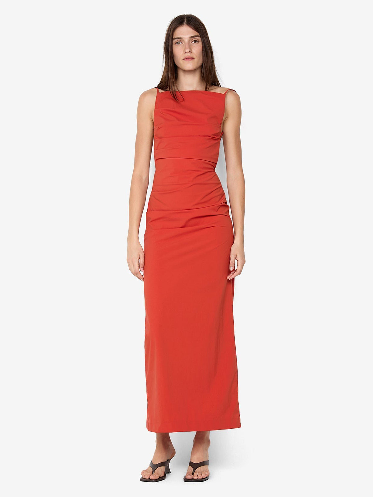 ALLIRA TUCK MAXI  DRESS - BURNT ORANGE