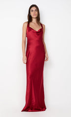 GIA HALTER MAXI DRESS - CHERRY