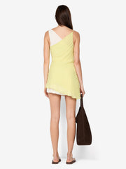 JEHNAYA ASYM MINI DRESS - CITRUS/BUTTER CREAM