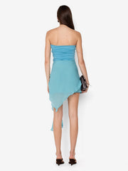 LANDON STRAPLESS MINI DRESS - SEAFOAM