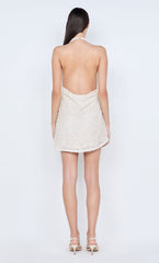 EDITH HALTER MINI DRESS - BUTTERCREAM