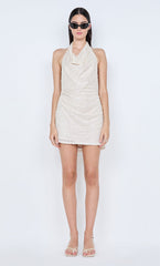 EDITH HALTER MINI DRESS - BUTTERCREAM