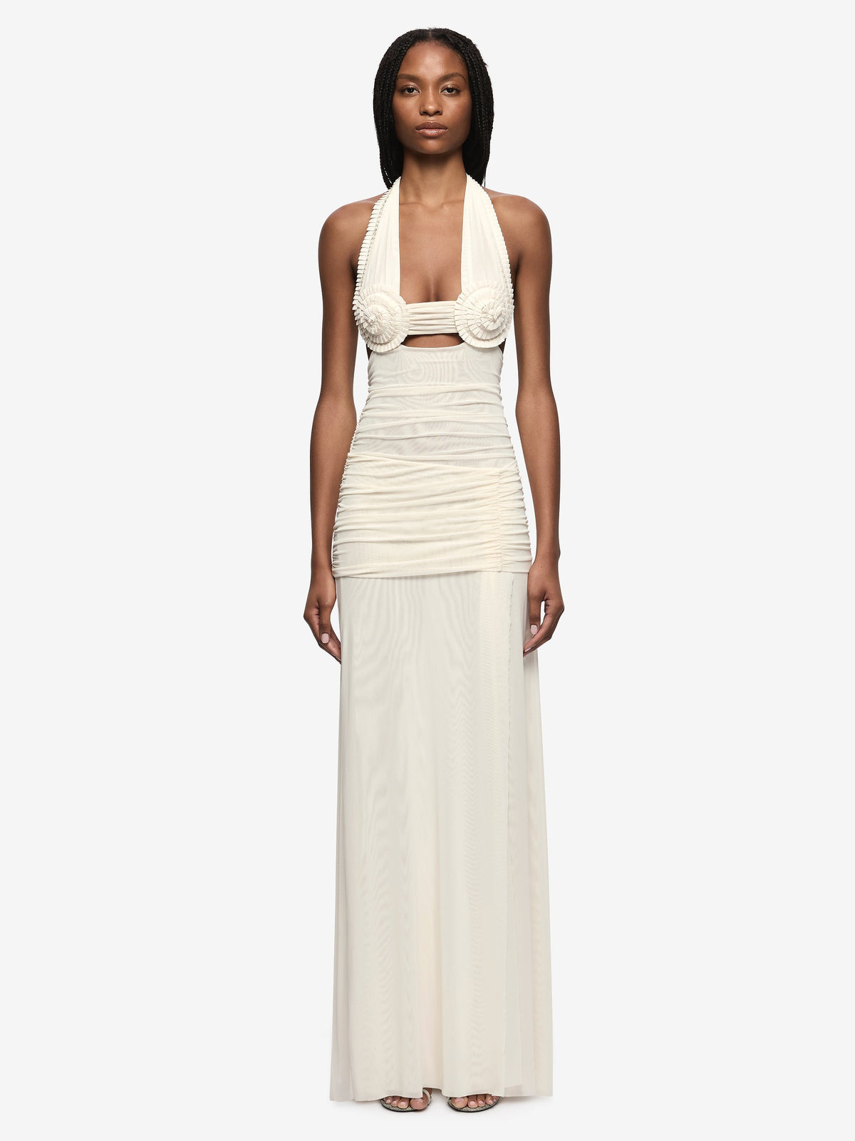 VIOLA SPIRAL MAXI DRESS - BUTTERCREAM