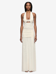 VIOLA SPIRAL MAXI DRESS - BUTTERCREAM