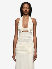 VIOLA SPIRAL MAXI DRESS - BUTTERCREAM
