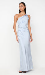 LUNETTA ASYM DRESS - DUSTY BLUE