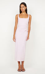 AVELINE TUCK MIDI DRESS - BALLET PINK