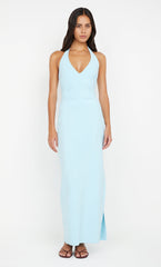 ARIVEN HALTER MAXI DRESS - SKY BLUE