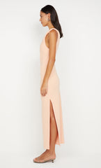 ARIVEN ASYM MIDI DRESS - PEACH