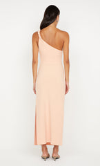 ARIVEN ASYM MIDI DRESS - PEACH