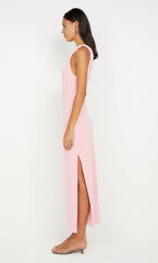 ARIVEN ASYM MIDI DRESS - POWDER PINK