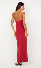 RAFI STRAPLESS DRESS - CHERRY