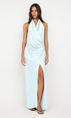 ELISIA WRAP MAXI DRESS - ARCTIC BLUE