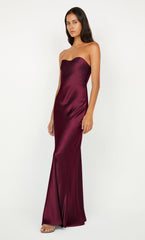 CINDER STRAPLESS MAXI DRESS - PLUM