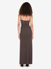 IDA STRAPLESS DRESS - DARK CHOCOLATE