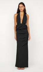 PRISCILLA BUBBLE MAXI DRESS - BLACK