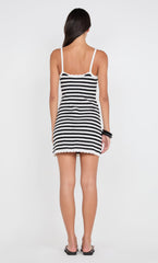 LEXI MINI DRESS - BLACK/WHITE STRIPE