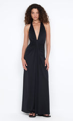 TILLIE DRAPE MAXI DRESS - BLACK