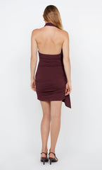 SONNIE ASYM MINI DRESS - PLUM