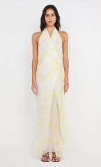 COLMAR WRAP MAXI DRESS - LEMON FLORAL