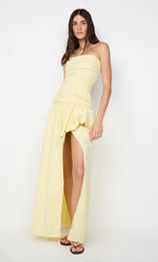 DANTE STRAPLESS MAXI DRESS - ICE YELLOW