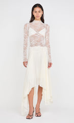 AUDREY ASYM MIDI DRESS - IVORY