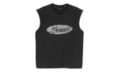 Sequin Script Sleeveless Tee "Black" P103 TBDS226