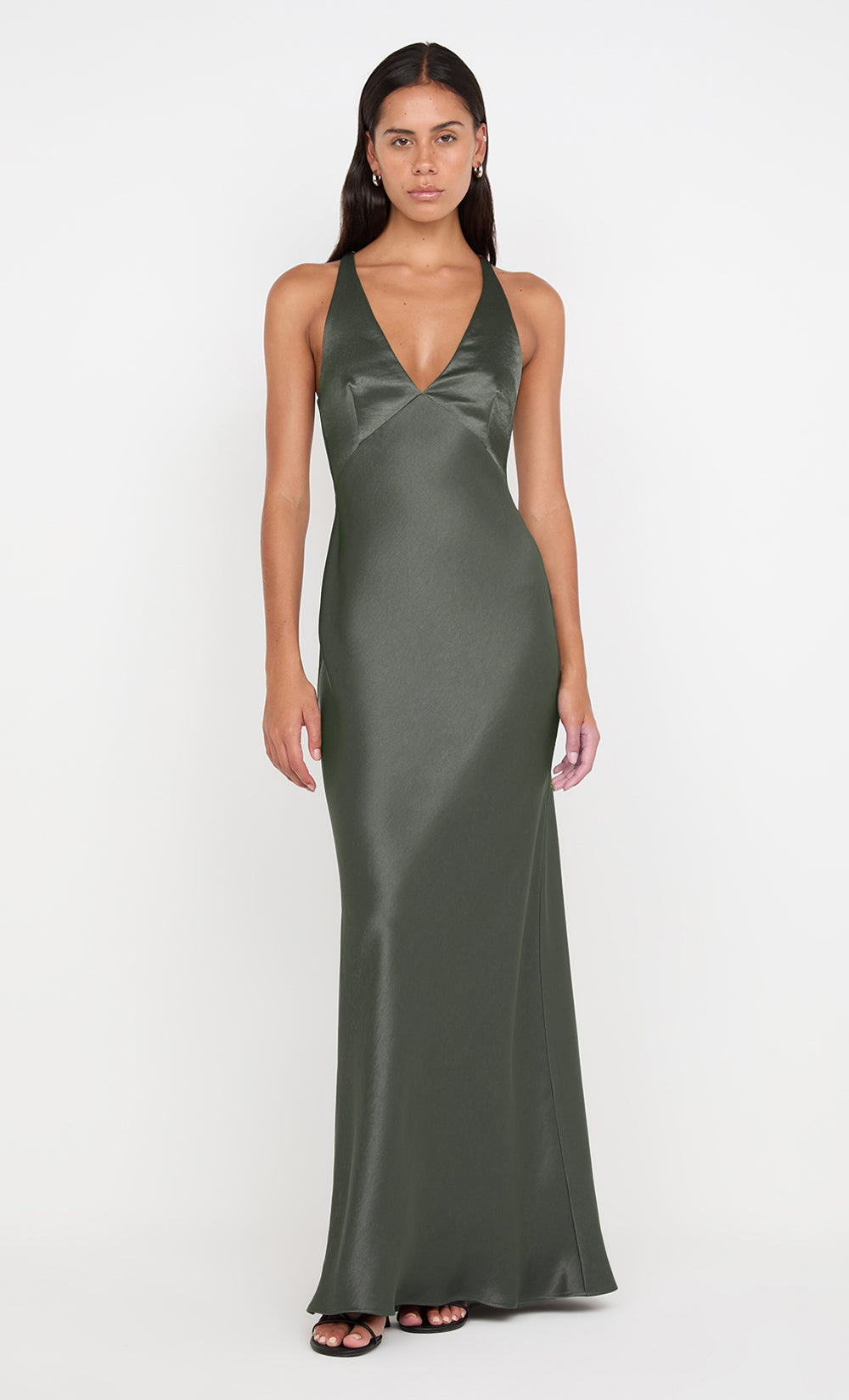 THE DREAMER V NECK DRESS - DARK WILLOW OLD