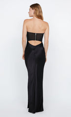 HALLE STRAPLESS DRESS - BLACK