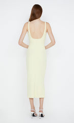 KARINA TUCK MIDI DRESS - LEMON
