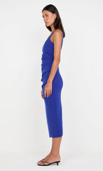 KARINA TUCK MIDI DRESS - SAPPHIRE