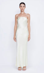 MOONDANCE STRAPLESS DRESS - ICE YELLOW