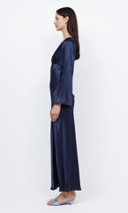 REN LONG SLEEVE MAXI DRESS - INK