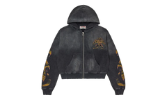 Reborn Waffle Knit Zip Up "Black" VAL139